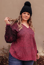 Ave Shops Tops A Cozy Hooded Top in Blackberry