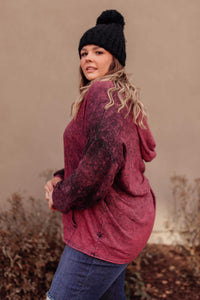 Ave Shops Tops A Cozy Hooded Top in Blackberry