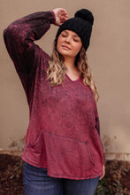 Ave Shops Tops A Cozy Hooded Top in Blackberry