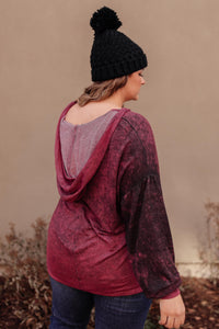 Ave Shops Tops A Cozy Hooded Top in Blackberry