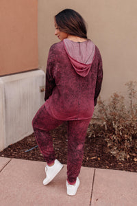 Ave Shops Tops A Cozy Hooded Top in Blackberry