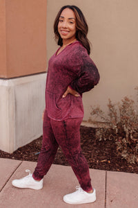Ave Shops Tops A Cozy Hooded Top in Blackberry