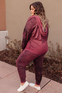 Ave Shops Tops A Cozy Hooded Top in Blackberry