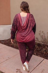Ave Shops Tops A Cozy Hooded Top in Blackberry