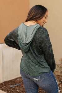 Ave Shops Tops A Cozy Hooded Top in Hunter Green