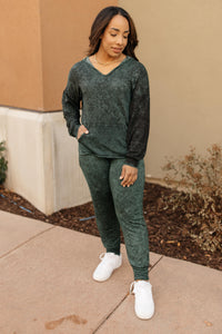 Ave Shops Tops A Cozy Hooded Top in Hunter Green