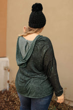 Ave Shops Tops A Cozy Hooded Top in Hunter Green