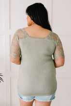 Ave Shops Tops A Little Bit of Lace Top In Sage